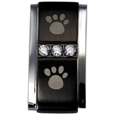 Magnet Anhänger Pfote lang schwarz Zirkonia, Magnetschmuck, energy and life