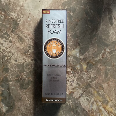 Beard Guyz Refresh Rinse Free Foam 1.7 Oz Thick & Fuller Look Sandalwood New