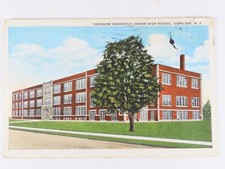 1927 Postcard Vintage Theodore Roosevelt Junior High School Syracuse NY D169