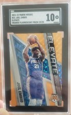 Joel Embiid⚡2021-22 Mosaic Elevate Orange Fluorescent SSP /25 SGC 10 💎 GEM MINT