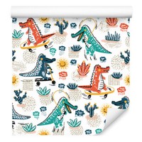 10M Vlies Tapeten Rollen Kinderzimmer Dinosaurier Kakteen Sonne Wolken Xxl 2030