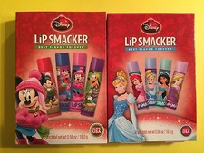 8 Lip Smacker Balms Disney Cinderella Mickey Mouse Holiday Limited Edit Gift Set