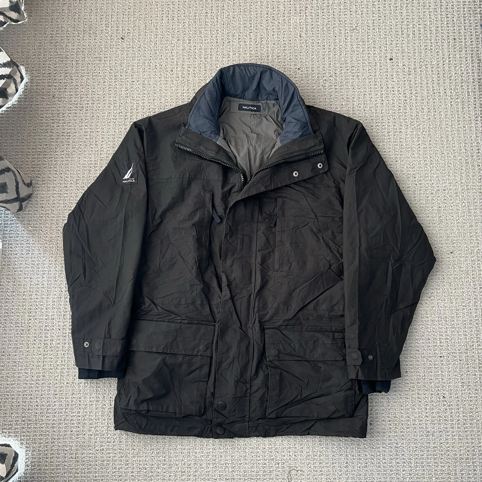 Vintage Nautica 3 in 1 jacket fleece, long and windbreaker jacket Men’s Small