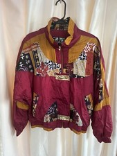 Vintage Women's River Edge RE Sport Track Jacket Zip Up Shoulder Pads Large