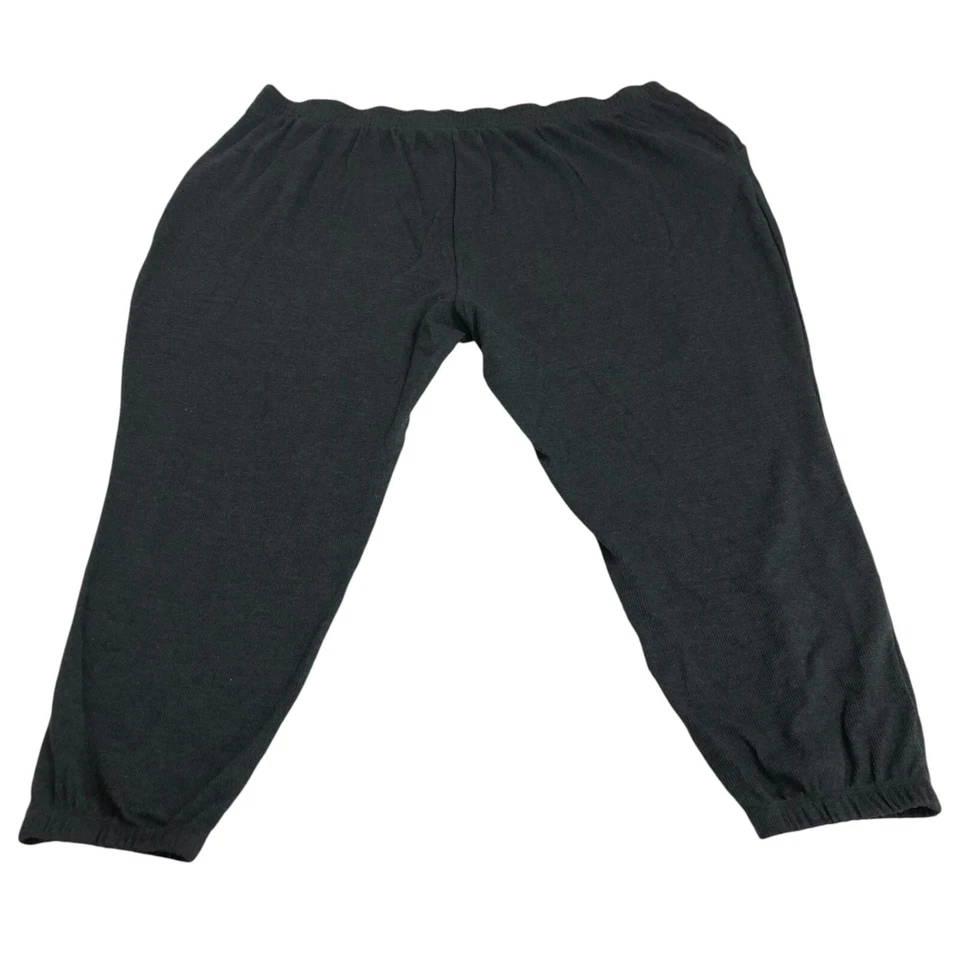 Pantalones de chándal Old Navy para mujer 4X tiro alto térmicos tejidos gofre salón gris oscuro Foto 2 de 4