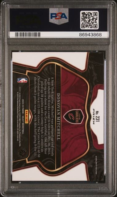 2022 Select Donovan Mitchell PSA 10 GEM COURTSIDE BLUE PRIZM