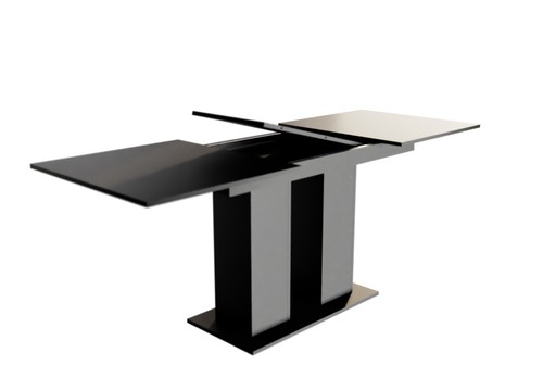 Eckbankgruppe 196x142 cm BLAKE XL R Kunstleder Schwarz / Esstisch DANTE Schwarz - Bild 3 von 3