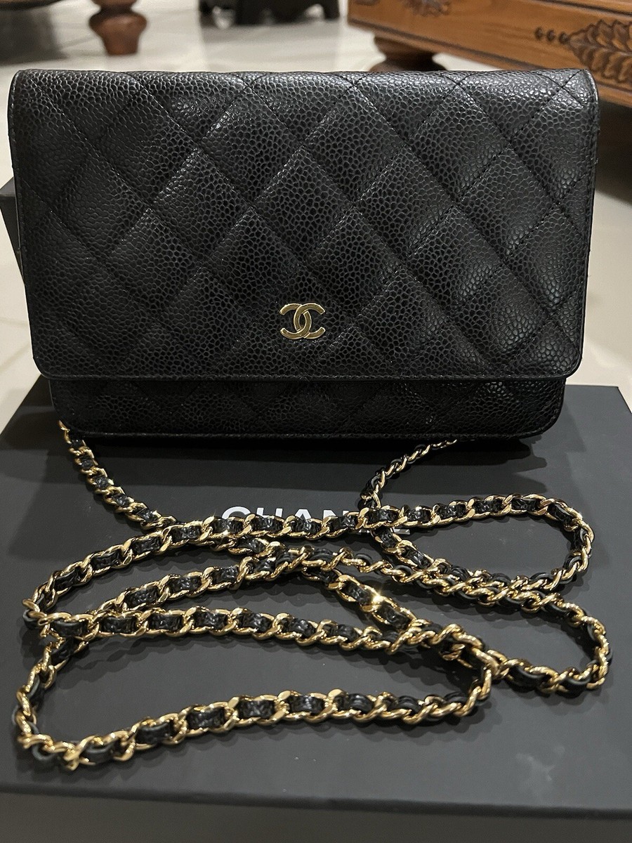 Authentic Chanel Black Wallet On Chain | eBay