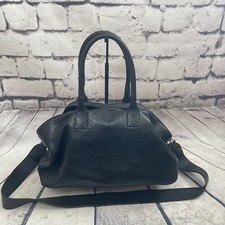 Vittoria Napoli Handbag Black Genuine Leather Satchel Shoulder Bag