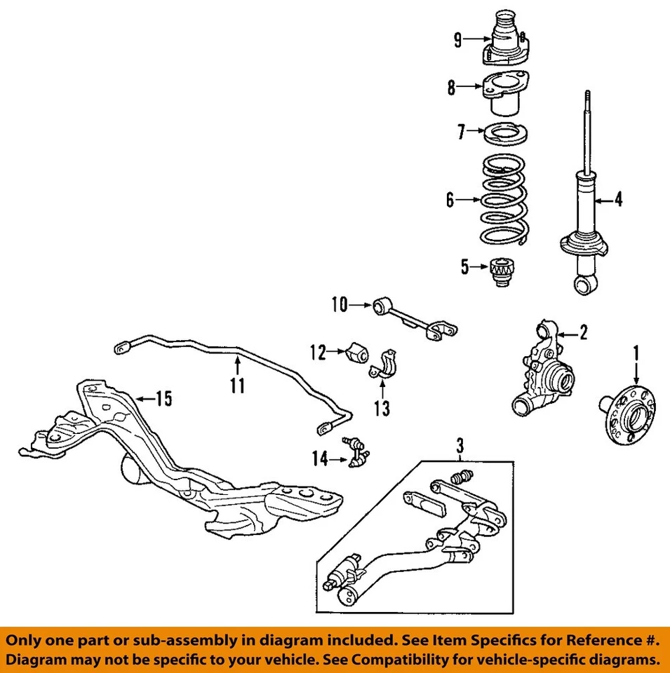 Used Rear Ind Rr Suspension Assembly fits: 2010 Honda Cr-v vehicle stability ass Foto 3 de 4