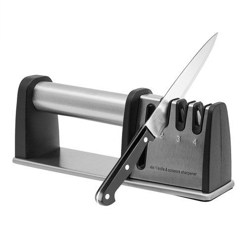 Affilacoltelli 4 Stadi Affilacoltelli Professionale Ceramica Tungsteno Affilacoltelli Cucina - Foto 19 di 19