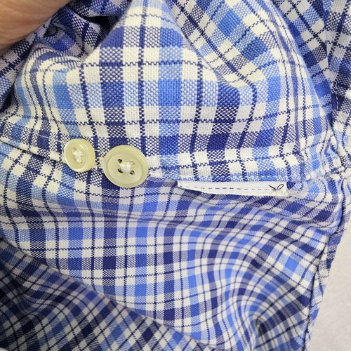 Ralph Lauren Button Down Shirt Boys Large Slim Fit Blue Plaid Cotton Preppy - Picture 5 of 9