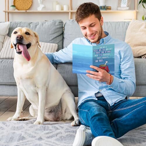 Vatertagskarte vom Hund - Hund Vater Vater Tagskarte, bester Hund Vater mit Hund2 - Bild 6 von 7