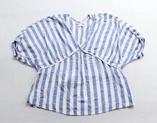 Max Studio Women's Striped Quarter Sleeve Shirt AP2 Blue Size: See Description