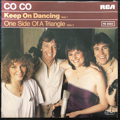 CO CO ONE SIDE OF A TRIANGLE KEEP ON DANCING 7' Vinyl Single Jukebox Label 1980