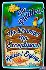 WORLDS GREATEST SIGNS! NO POLITICS! METAL 8"X12" SIGN TIKI BAR POOL MAN CAVE