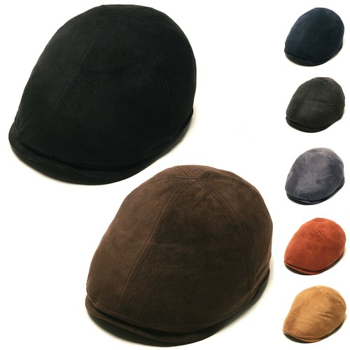Gorra plana lisa de gamuza unisex para hombre elástica ajuste taxista taxista Gatsby sombreros de conductor - Imagen 5 de 12