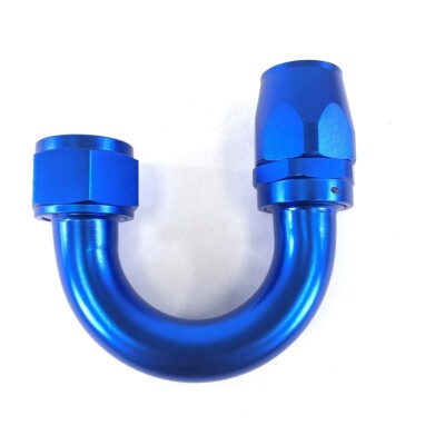 -16AN 180° Degree Swivel Seal Oil/Fuel/Gas Hose Line End Fitting Adapter Blue