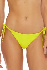 NWT- Trina Turk 'Sway' Palm Tree-Jacquard Side-Tie Bikini Bottom, Lemongrass- 10