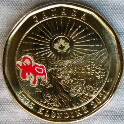 CANADA / KANADA_1 Dollar 2021_Klondike Goldrush_orig. coloriert_lose_unc