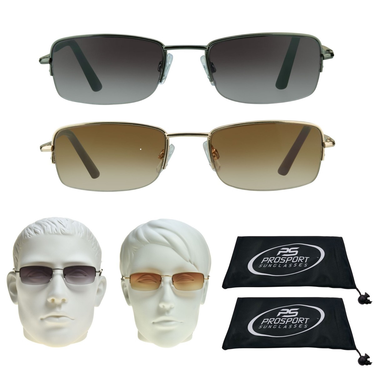 Pairs Reading Sunglasses Tinted Sun Readers Square Frame Smoke Brown 