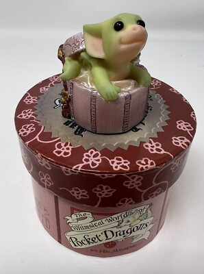 Pocket Dragons Hatbox Hideaway Real Musgrave 2000 Figurine Pink Flowers 1.75 