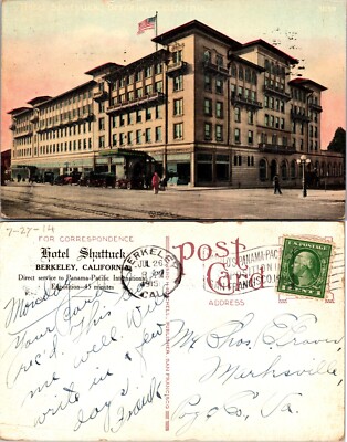 Hotel Shattuck Berkeley California Postcard
