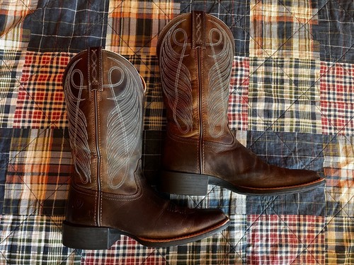 Ariat Round Up Western Broad Square Toe Boots Women’s Size 7 B 10018528 - Picture 2 of 7