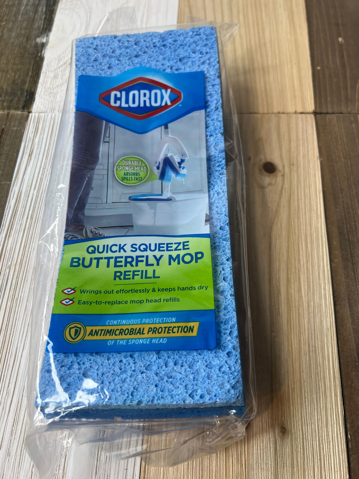 Clorox Quick Squeeze Butterfly Mop Refill Replacement Blue Sponge NEW