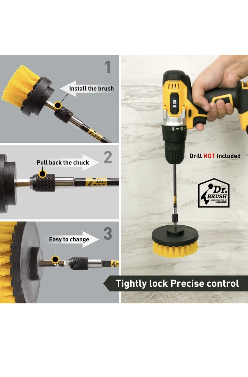 Cleaning Drill Brush Set 4 Pack Power Scrubber Brush Set Drill Brush Attachment 