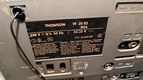 Televisore TV CRT Thomson TF 25 02 Vintage Rare Portatile Con Scart - Imagen 6 de 11