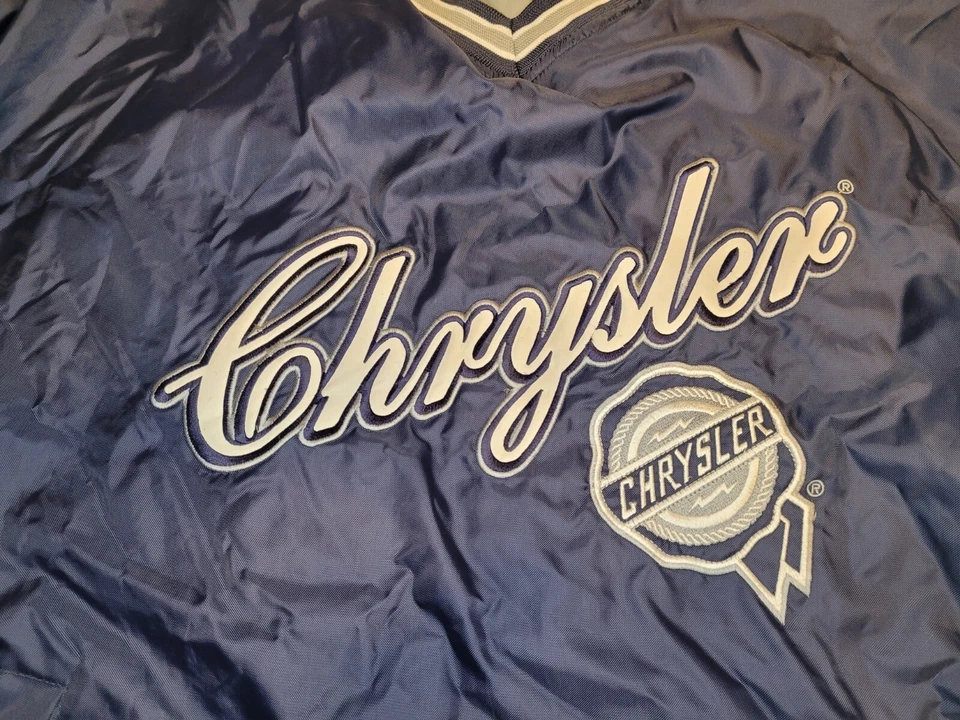 Cortavientos vintage 2005 Chrysler Spell Over azul para hombre talla XL Foto 2 de 4