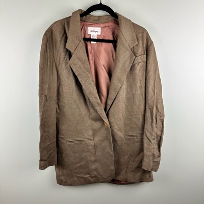 Worthington Women's Size 10 Brown One Button Blazer USA Made