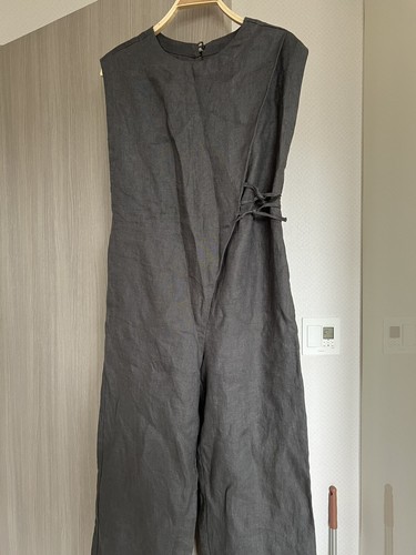 Zara kids Girls size 13-14 100% linen gray jumpsuit overalls - 第 1/10 張圖片
