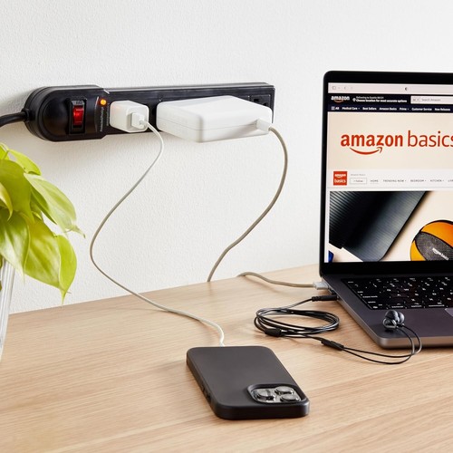 Amazon Basics Surge Protector Power Strip with 6Ft Extension Cord, 6-Outlet, 790 - Picture 2 of 10