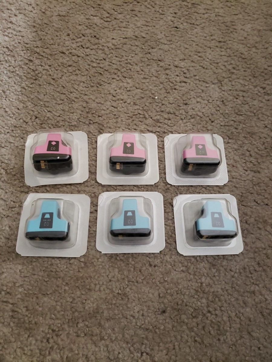 LP86未開封新品　セカンドロット　ハトメ付き Six HP 02 Inkjet Cartridges NO BOXES 2 have tears but still