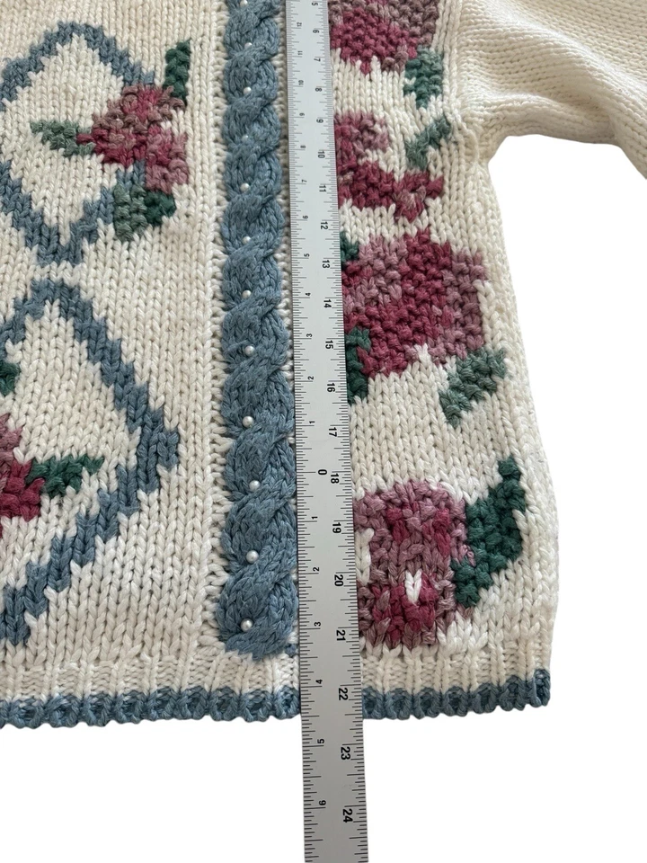 Suéter Tejido Grueso Allison Brittney Talla PL De Colección Cottagecore Abuela Cuello Redondo Foto 3 de 4