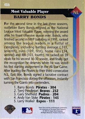 1993 Upper Deck - Barry Bonds #486 for sale online | eBay