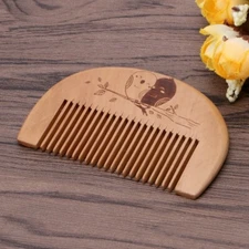 3.5" Medium Tooth Wooden Combs Boxwood Pocket Comb Crescent Carved Hair Combs 