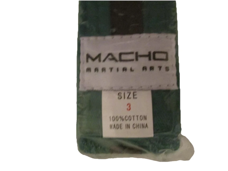 Macho Taekwondo Belt Karate Judo Hapkido Deluxe Martial Arts Green Black #DRA - Image 2 of 3