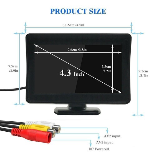 Wireless Backup Camera Rear View Camera For Car Parking System + 4.3" Monitor - Picture 3 of 24