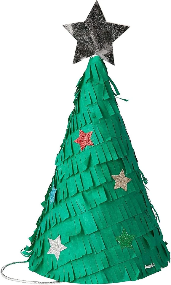 Meri Meri 284068 Fringed Christmas Tree Party Hats (Pack of 6) - Image 4 of 4