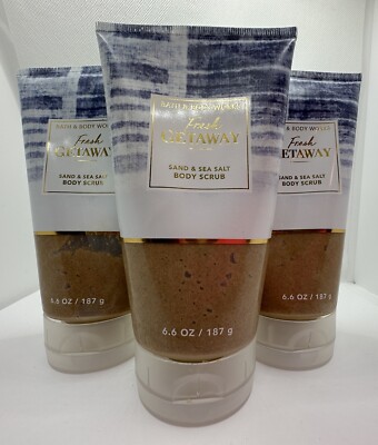 Bath & Body Works Fresh Getaway Sand & Sea Salt Scrub 6.6 oz x3