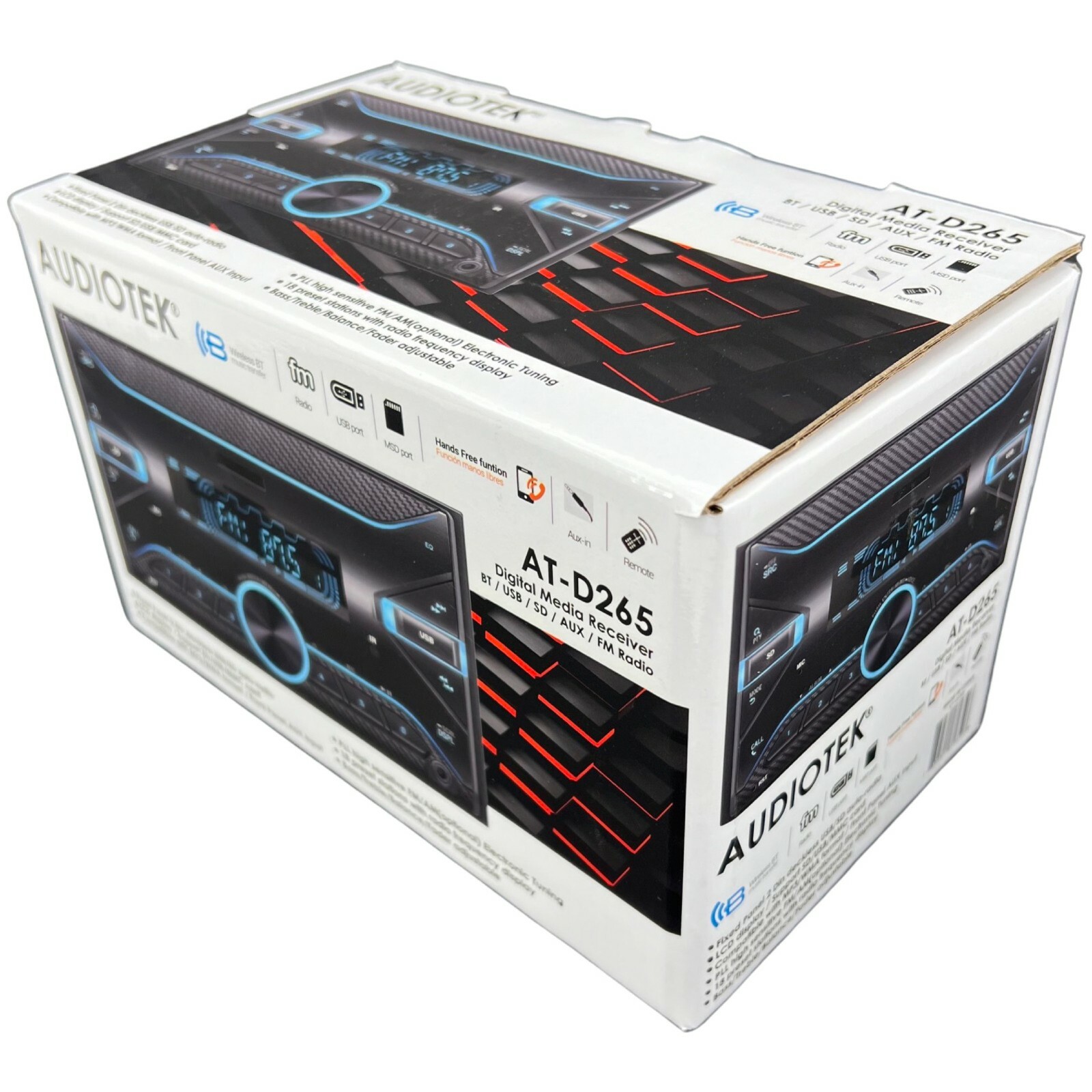 Audiotek 300W 2DIN Car Audio Stereo Receiver Bluetooth FM Radio USB SD Head Unit
