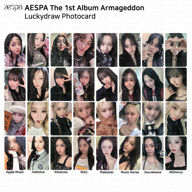 Aespa The 1st Album Armageddon Apple Music Makestar M2u Luckydraw Photocard KPOP