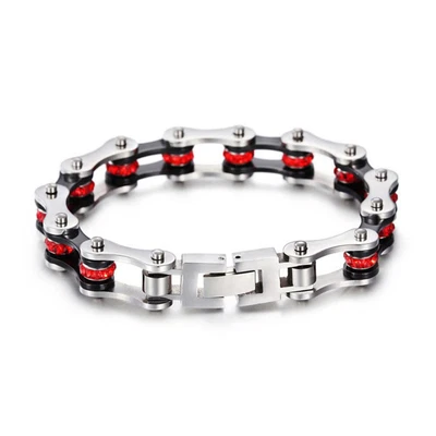 Edelstahl Armband mit Damen - Schwarz Fahrrad Kette Armbänder Paar Schmuck - Bild 1 von 4