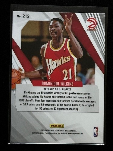 Dominique Wilkins 2023-24 Panini Phoenix Red Cracked Ice #212 Atlanta HAWKS - Picture 2 of 2