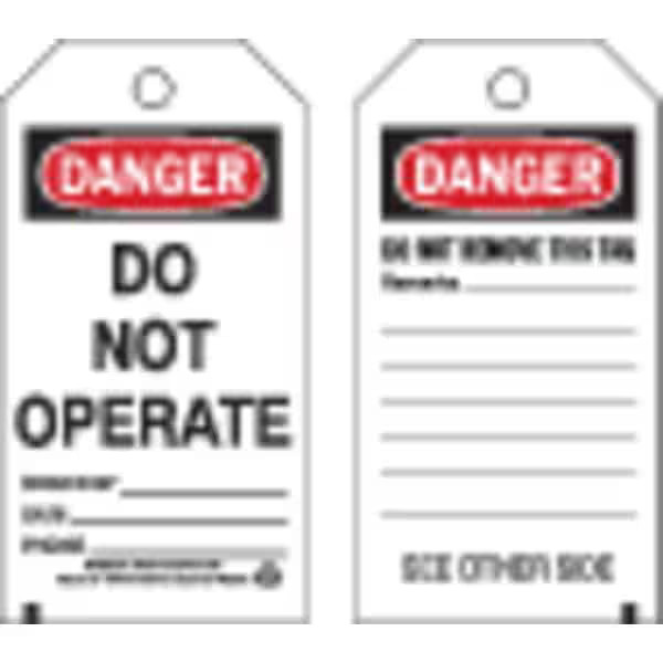 Brady Danger Tag,5-3/4 x 3 In,3/8 In,PK10 86458 Brady 86458 754473864583
