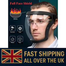 Anti-fog Full Face Shield Super Protective Head Cover Transparent Safety Mask UK