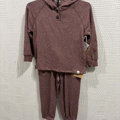 Easy-peasy Solid Hacci Hoodie And Hacci  Jogger Size 3T  Wine Color New